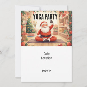 Invitation Yoga Noël Père Noël instructeur