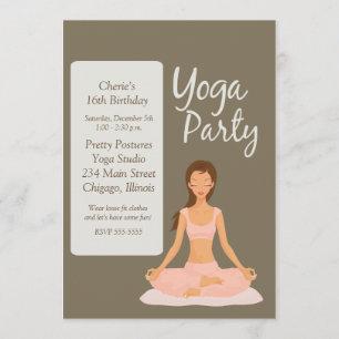 Invitation YOGA PARTY Anniversaire Exercice Stretching Invita