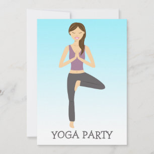 Invitation Yoga Woman in Tree Pose Yoga Party