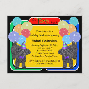 Invitation Yorkie Poo Anniversaire Barker