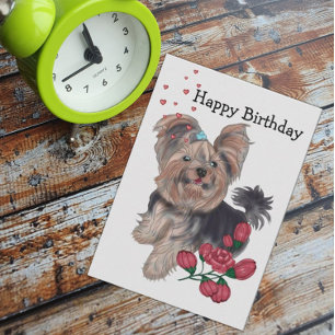 Invitation Yorkshire Terrier Joyeux anniversaire