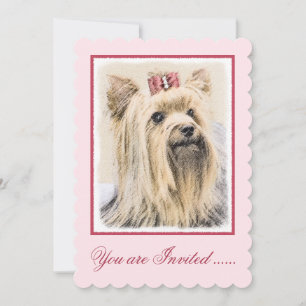 Invitation Yorkshire Terrier Peinture - Cute Original Chien A