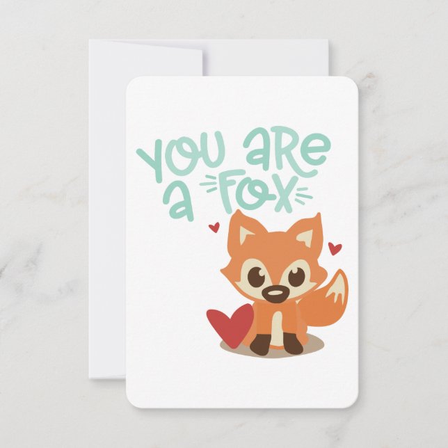 Invitation You Are a Fox | Cute Animal Pun Design | Flirty Va (Devant)
