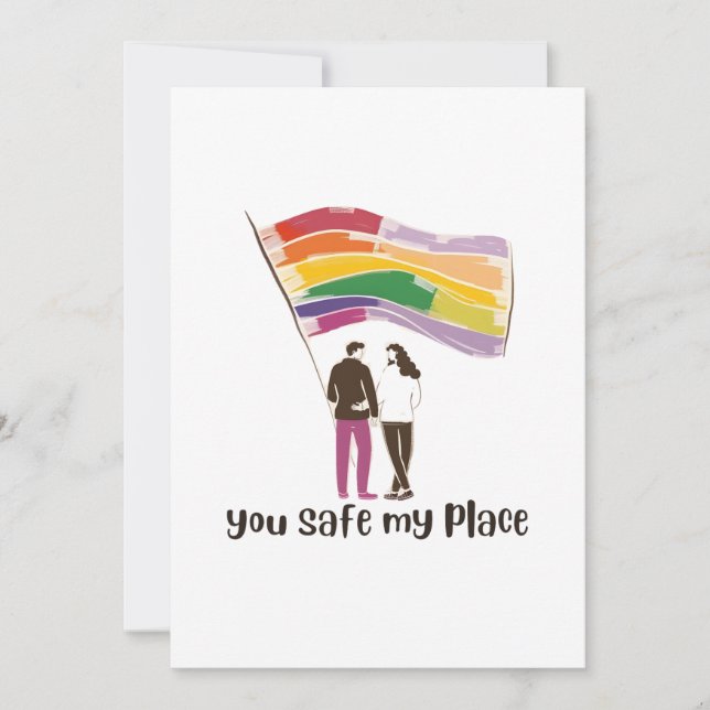 Invitation You Are My Safe Place – LGBTQ Pride Love Sticker (Devant)