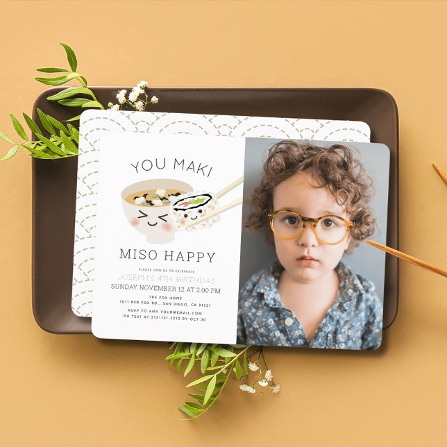 Invitation You Maki Miso Happy Soup Sushi Roll Photo Annivers (Créateur téléchargé)