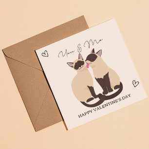 Invitation You & Me Happy Feline Friends Valentine's Day Card