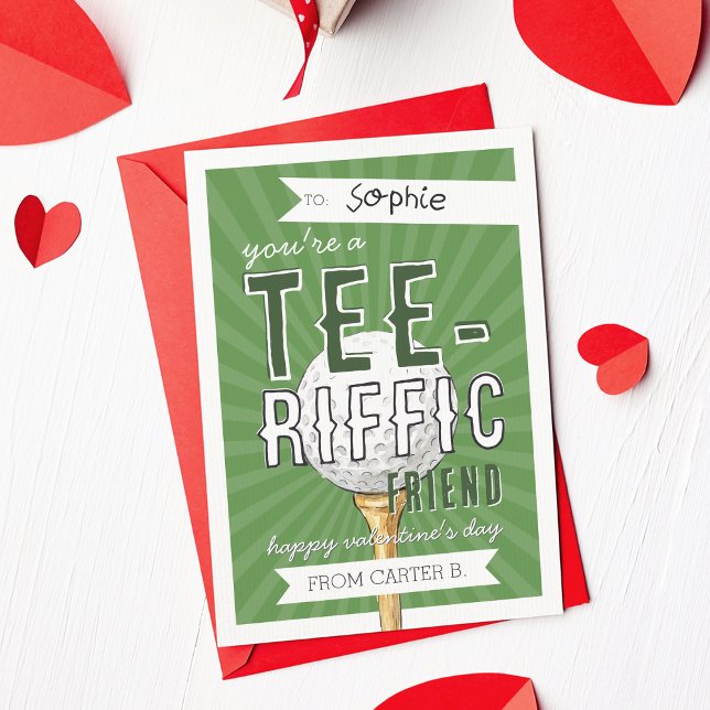Invitation You’re Tee-rific Golf Valentine Classroom Card (Créateur téléchargé)