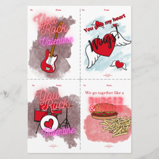 Invitation You Rock Cut & Share Kids Valentine's Day Cards