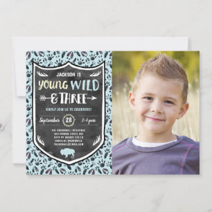 Invitation Young Wild et Three 3e anniversaire de la fête pho