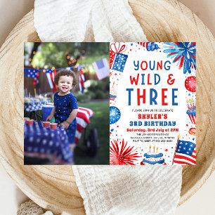 Invitation Young Wild et Three 4 Juillet 3 Anniversaire