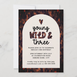 Invitation Young Wild et Three Jungle Safari 3e anniversaire