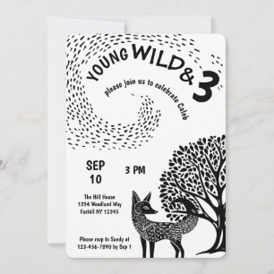 Invitation Young Wild et Three Woodland Fox