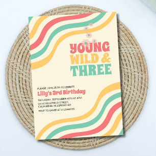 Invitation Young Wild Et Trois Retro Super 3e anniversaire