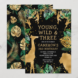 Invitation Young Wild Three Safari Green Black 3e anniversair