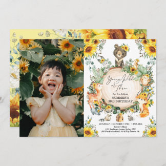 Invitation Young Wild & Three Sunflower Woodland