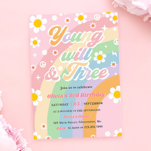 Invitation Young Wild Three Super Daisy Rainbow 3e anniversai