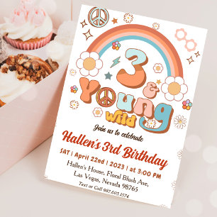 Invitation Young Wild & Three Super Rainbow 3e anniversaire