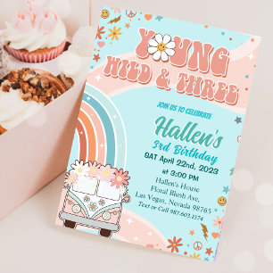 Invitation Young Wild & Three Super Rainbow 3e anniversaire