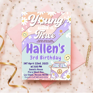 Invitation Young Wild & Three Super Rainbow 3e anniversaire