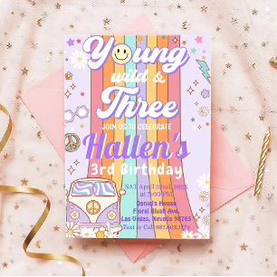 Invitation Young Wild & Three Super Rainbow 3e anniversaire