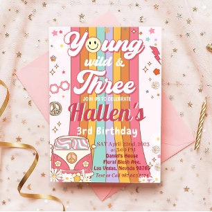Invitation Young Wild & Three Super Rainbow 3e anniversaire