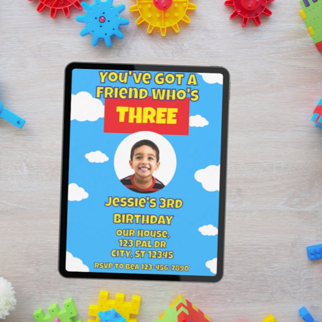 Invitation You've Got a Friend Who's 3, picture 3rd Birthday (Créateur téléchargé)