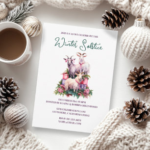 Invitation Yule Winter Solstice Vacances Chèvres Pagan Wicca
