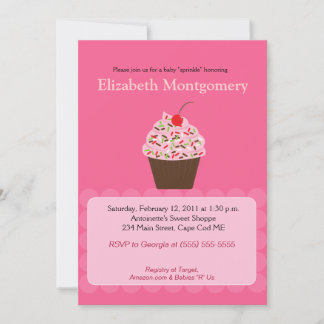 Invitation Yummy Baby shower Cupcake Parsemer 5x7