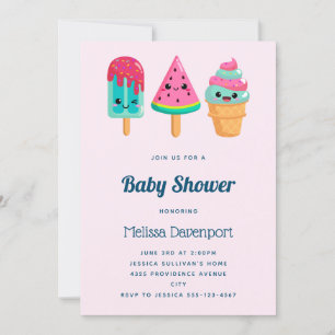 Invitation Yummy Ice Cream Trio Summer Vibe Baby shower
