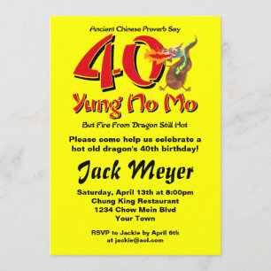 Invitation Yung No Mo 40e anniversaire