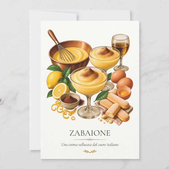 Invitation Zabaione – Vintage Italian Dessert (Devant)