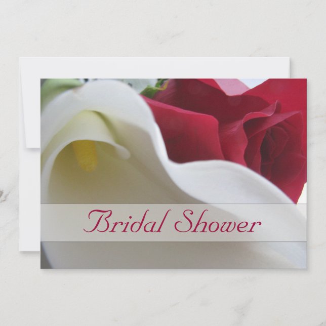 Invitation Zantedeschia/invitation rose de Fête de la mariée (Devant)