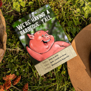 Invitation Zany cochon rôti été barbecue sur mesure invitatio