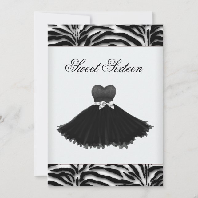 Invitation Zebra Chandelier Zebra Sweet sixteen (Devant)