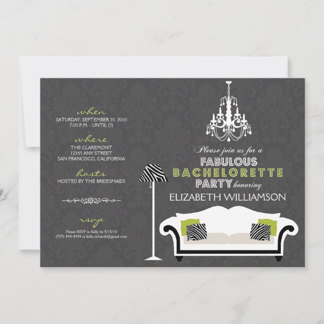 Invitation Zebra Decor (noir) (Devant)