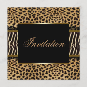 Invitation Zebra Leopard