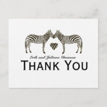 Zebra Love Personnalisé Merci Note