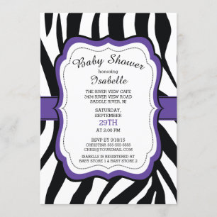 Invitation Zebra moderne Imprimer Girls Baby shower Invitatio
