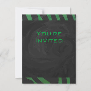 Invitation Zebra Monogramme noir et vert