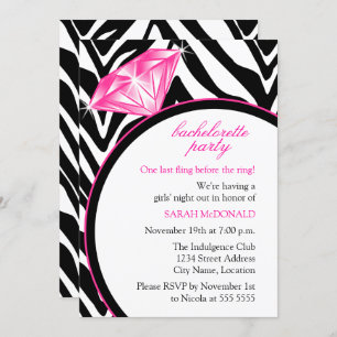 Invitation Zebra Print & Bachelorette Party