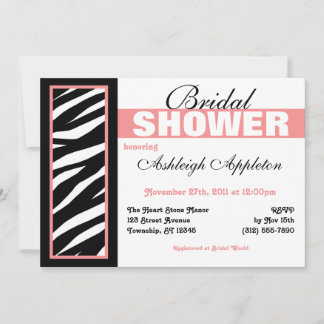 Invitation Zebra Print Side Rose Bridal Show