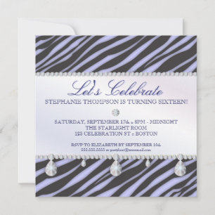 Invitation Zèbre et diamants doux 16 Élégance
