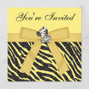 Invitation Zèbre, petits gâteaux et partie de parties