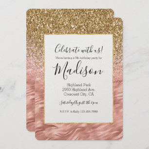 Invitation Zèbre rose chic Imprimer Glitz