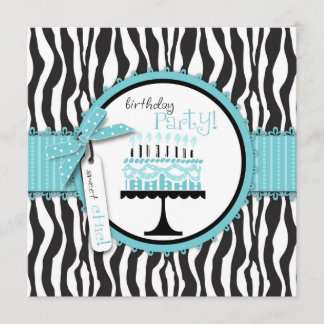 Invitation Zèbre sauvage Imprimer et biscuit d'anniversaire B