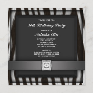 Invitation Zèbre tout modèle d'invitation de partie de nombre