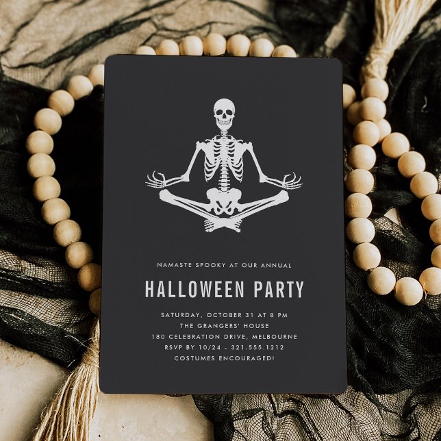 Invitation Zen Skeleton Halloween (Créateur téléchargé)