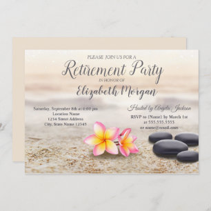Invitation Zen Stones, Fleurs Parti de retraite