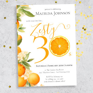 Invitation Zesty Orange Fun 30e anniversaire fête