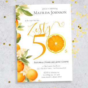 Invitation Zesty Orange Fun 50e anniversaire fête